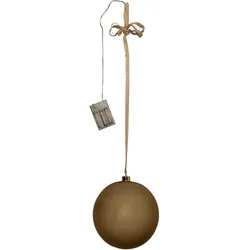 MARELIDA LED Weihnachtskugel Christbaumkugel beleuchtete Glaskugel Timer Deko gold 20cm