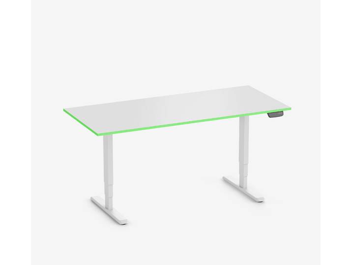 Primus Gamingschreibtisch Rechteck, Weiß Silk-Touch Acid Green 180x80