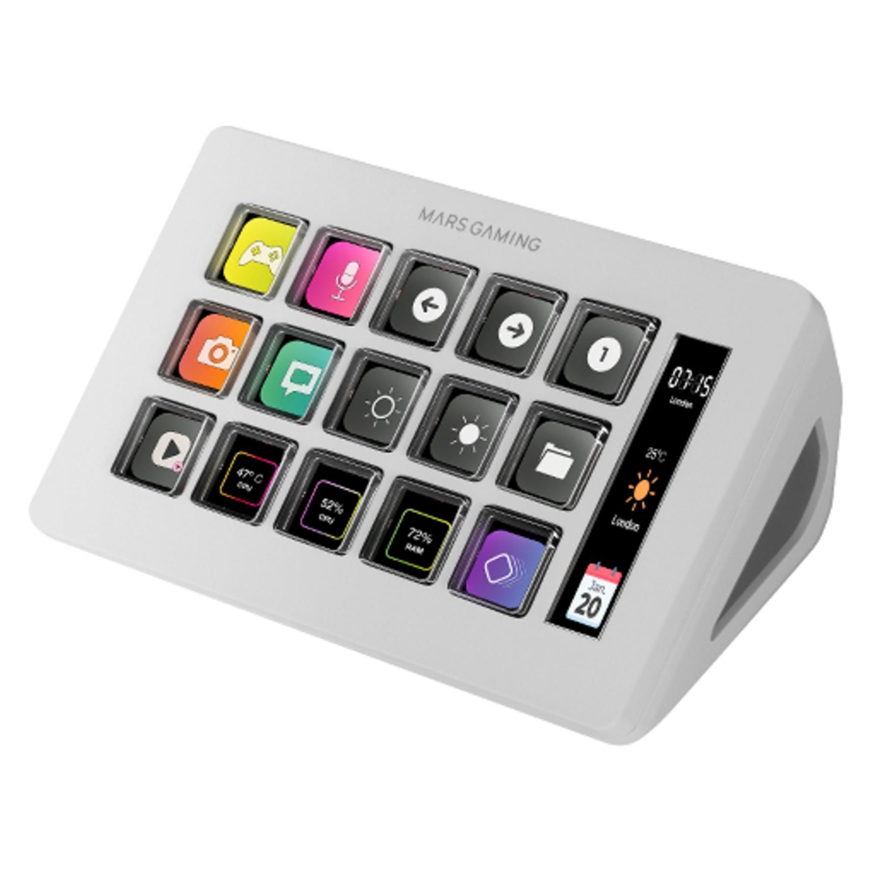 Mars Gaming Console De Streaming Stream Deck Slim Msd-One (Blanc) (MSDONEW)