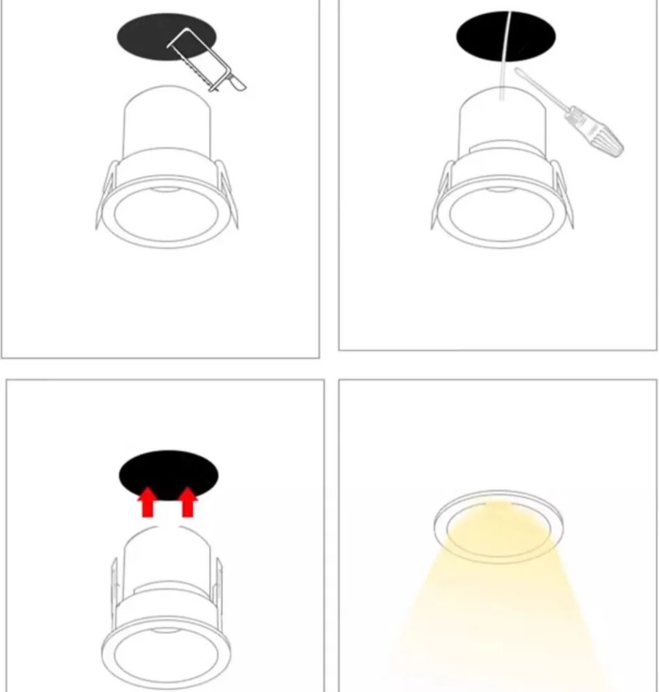 INF 2er-Pack 10W LED Einbaustrahler, 75mm Ausschnitt, 4000K, Aluminiumlegierung