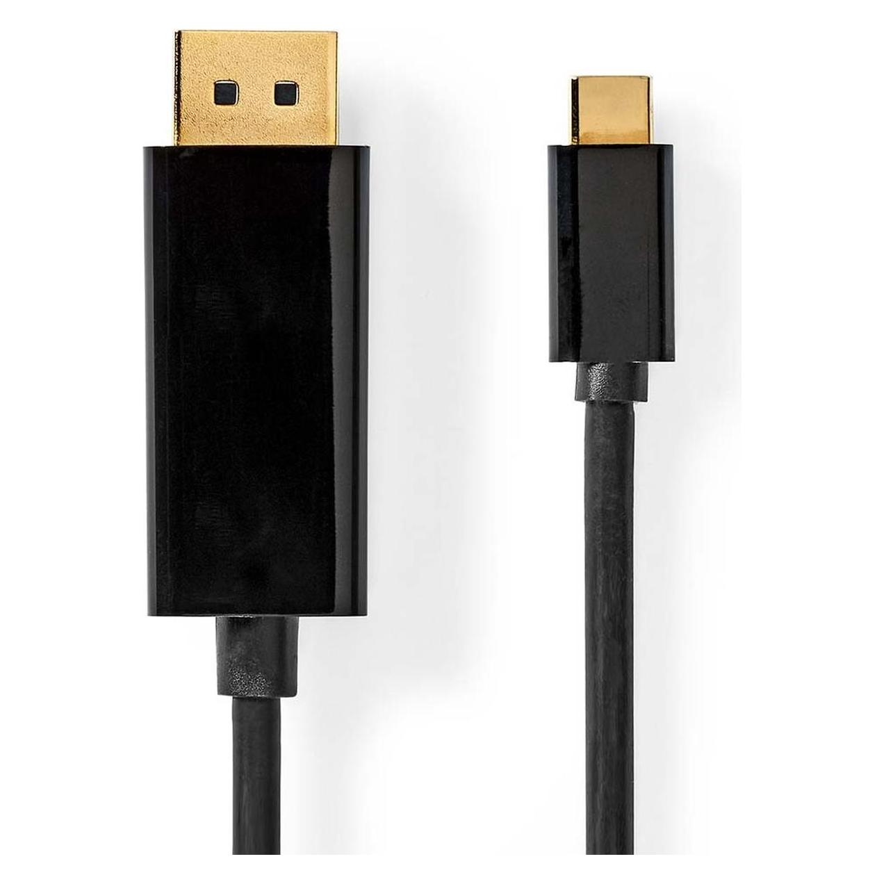 Nedis USB-C Adapter | USB 3.2 Gen 1 | USB-C Stecker | DisplayPort Stecker | 4K@60Hz | 2.00 m | Run (DisplayPort) (CCGB64352BK20)