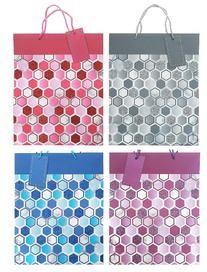 IH Casa Decor Gift Bags Glitter Assorted Medium - Set of 12