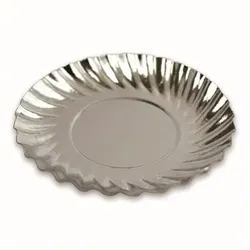 CROKUS Silberne Pappteller ø 9 cm (2000 Einheiten)