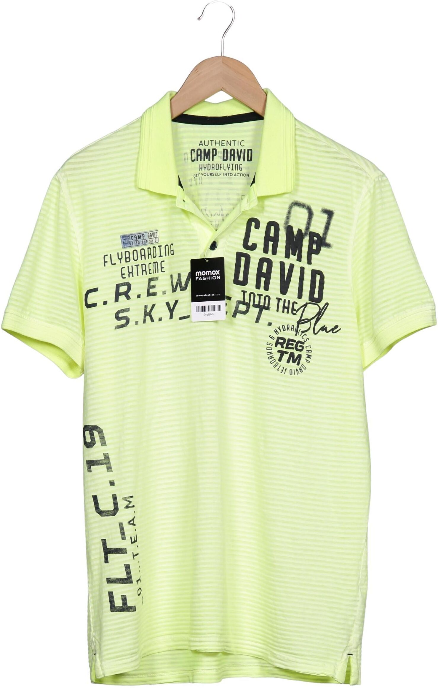 Camp David Herren Poloshirt, Neon, Gr. L, Baumwolle - Second Hand