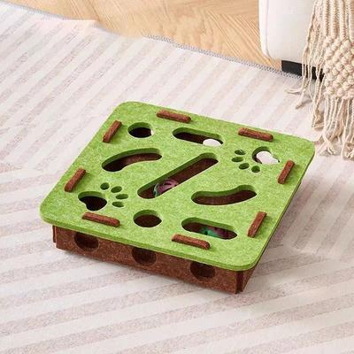 Uplift Picks Interactive Cat Puzzle Maze Toy Mental Stimulation Game Box For Indoor Cats And Kittens green heart