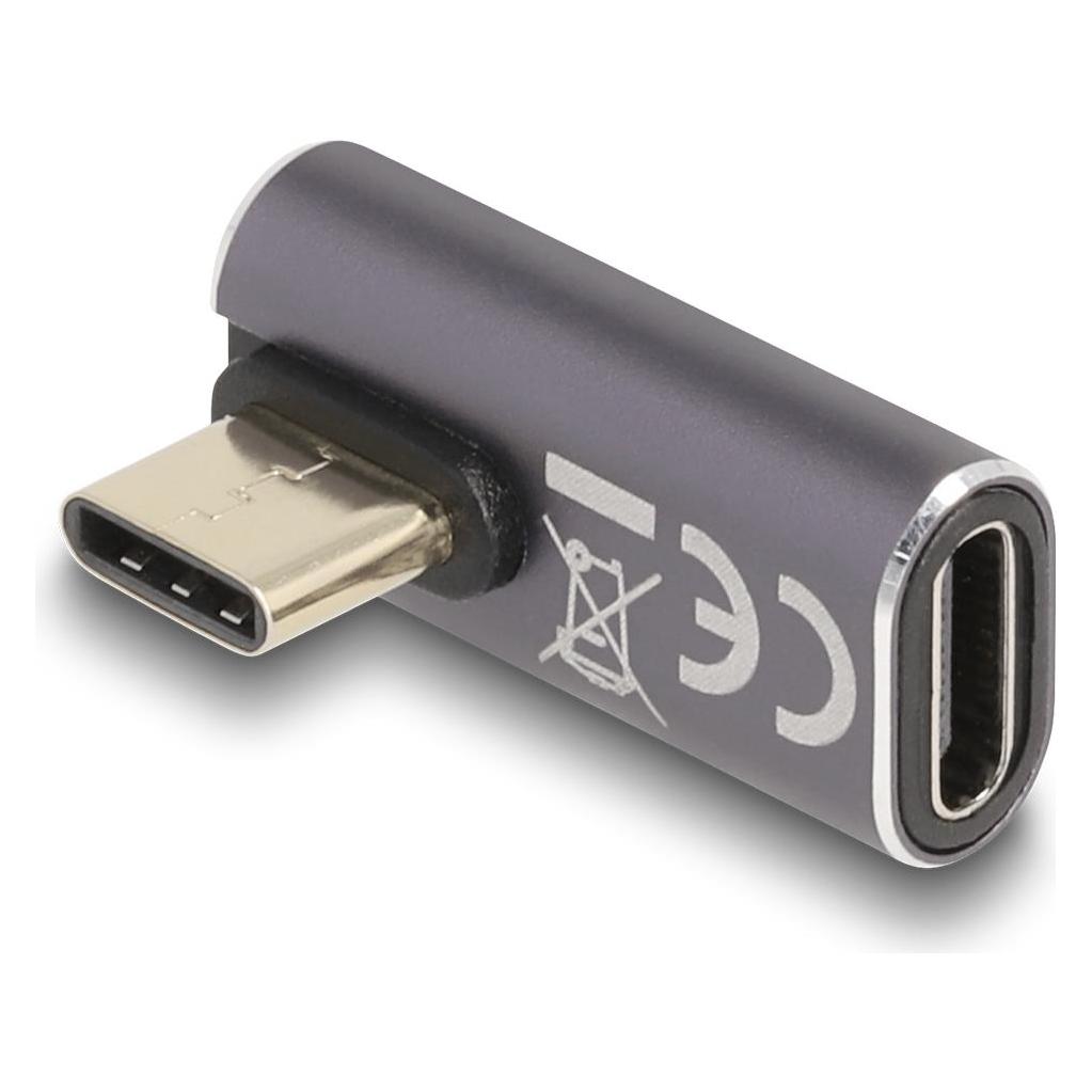 Delock USB Adapter 40 Gbps USB Type-C PD 3.0 100 W Stecker zu Buchse gedreht gewinkelt links / recht (USB-C, USB-C) (60048)