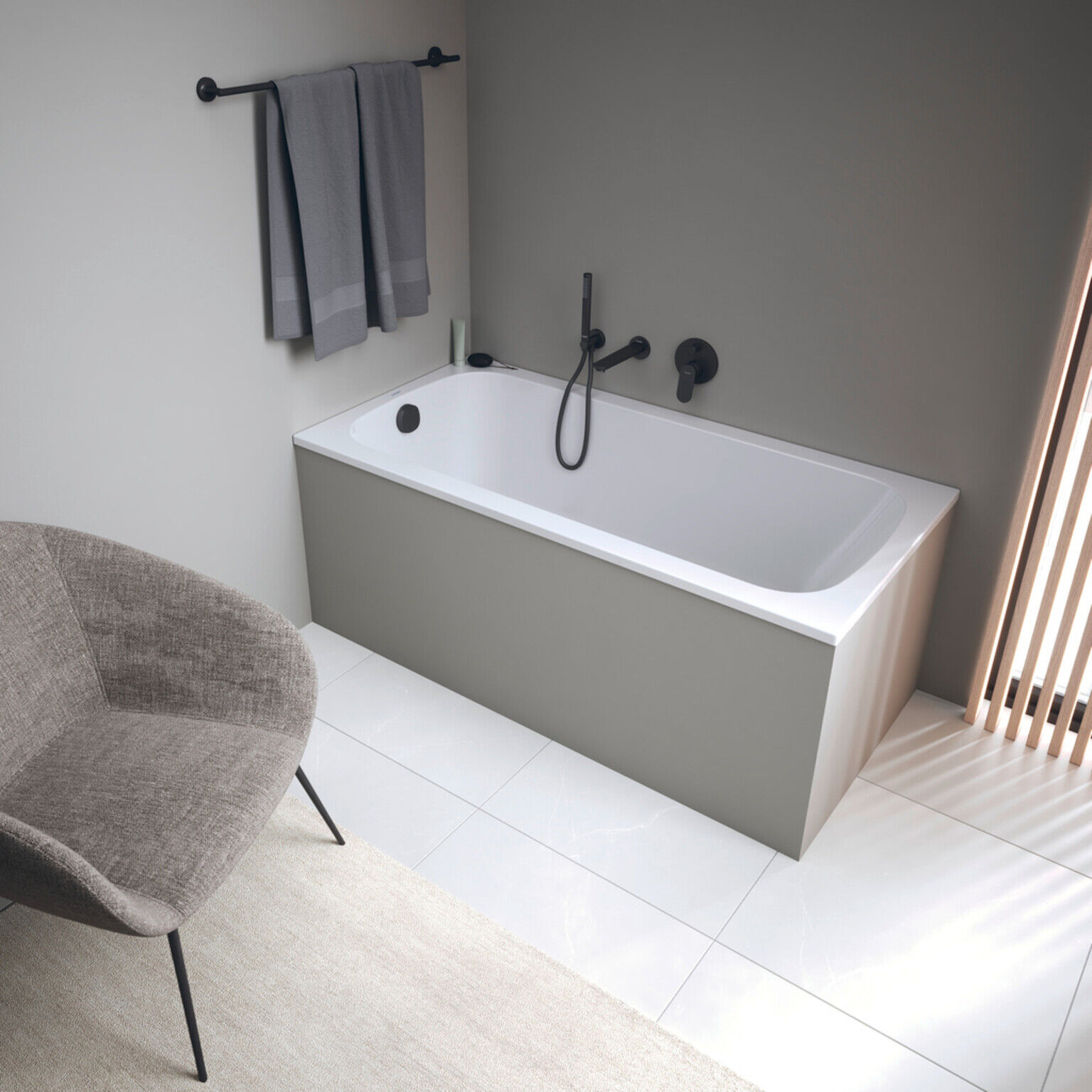 Duravit Badewanne Qatego 150x75cm, EB-Version, 1 RS, weiß (700609000000000)