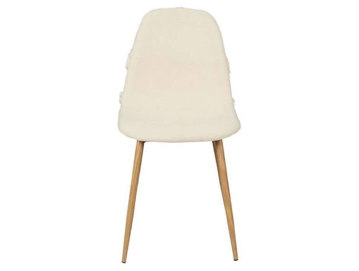 The Home Deco Factory - Chaise Faro tissu et pieds métal imitation bois - Beige