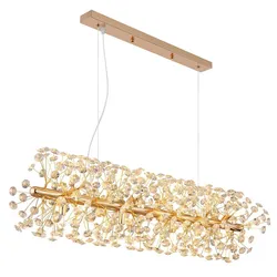 Hängeleuchte Pendelleuchte Esszimmerlampe LED 12-Flammig Kristall klar gold G9