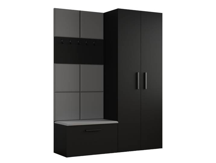 GARDEROBENSCHRANK MODULO 160,6/204/40 cm Modern Garderobe-Set Schwarz
