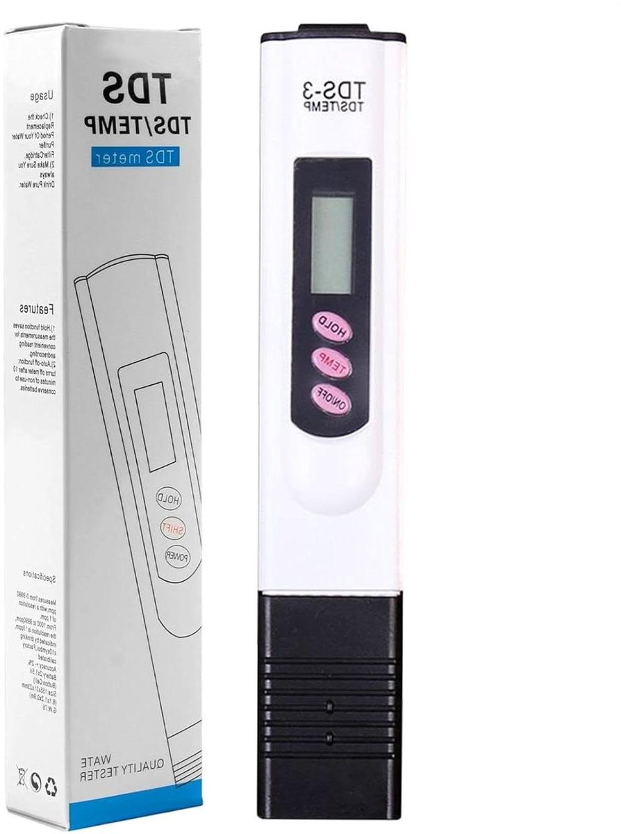 Digitale watertester pH-meter voor drinkwater met temperatuurcompensatie - Wit - 15,5 cm