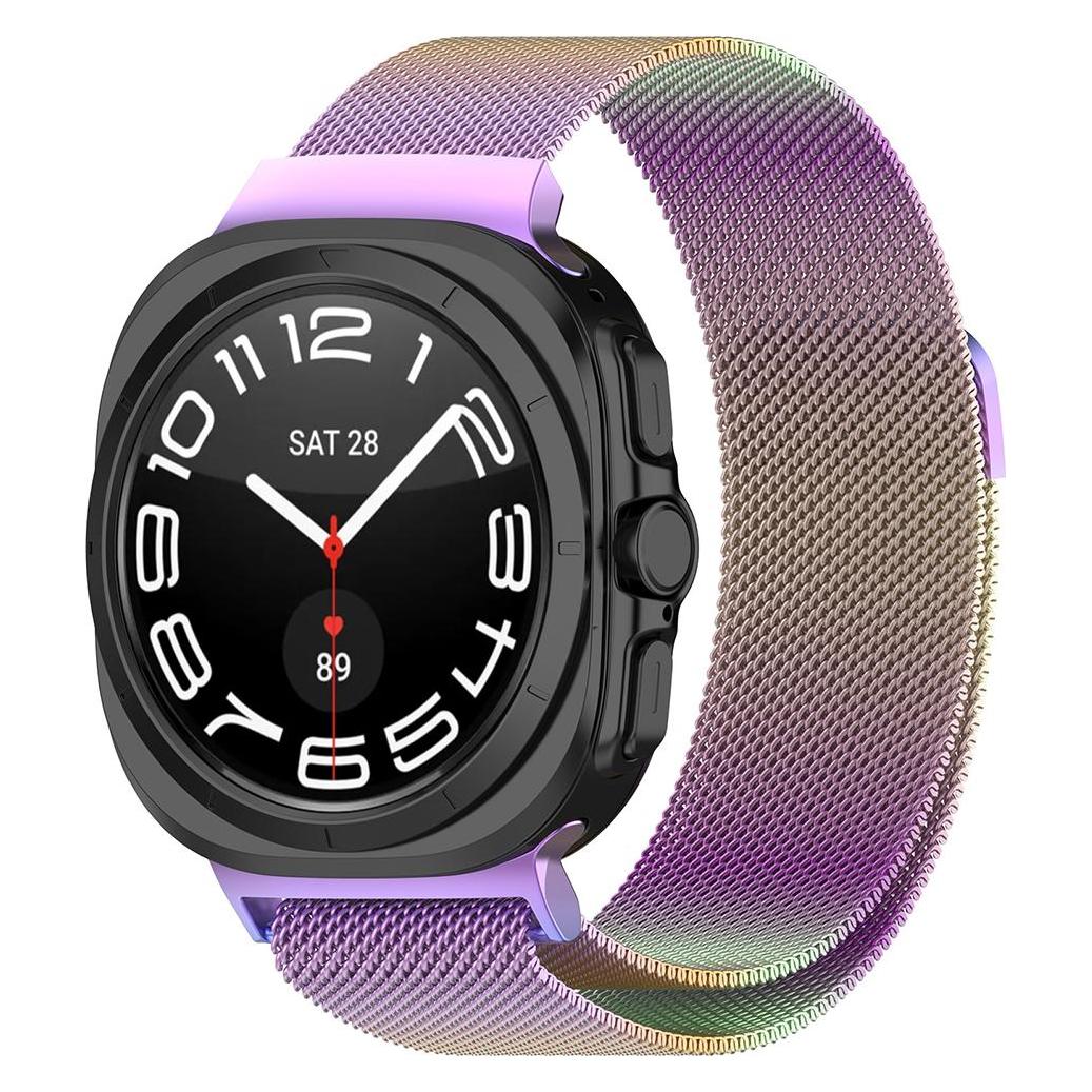 Techsuit - Watchband (W009) - Samsung Galaxy Watch Ultra 47mm - Purple (Edelstahl, Magnet) (56359379)
