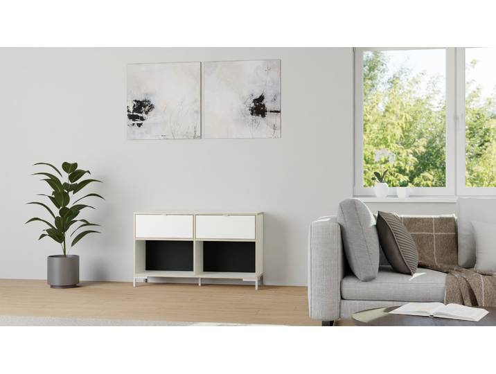 Schlichte Schubladenkommode Premium Dekore Weiß Multiplex Kante