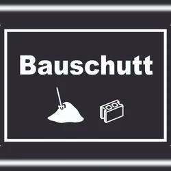 HB-Druck Bauschutt Mülltrennung Aufkleber Text Symbol Ziegel Baustein A1 (594x841mm)