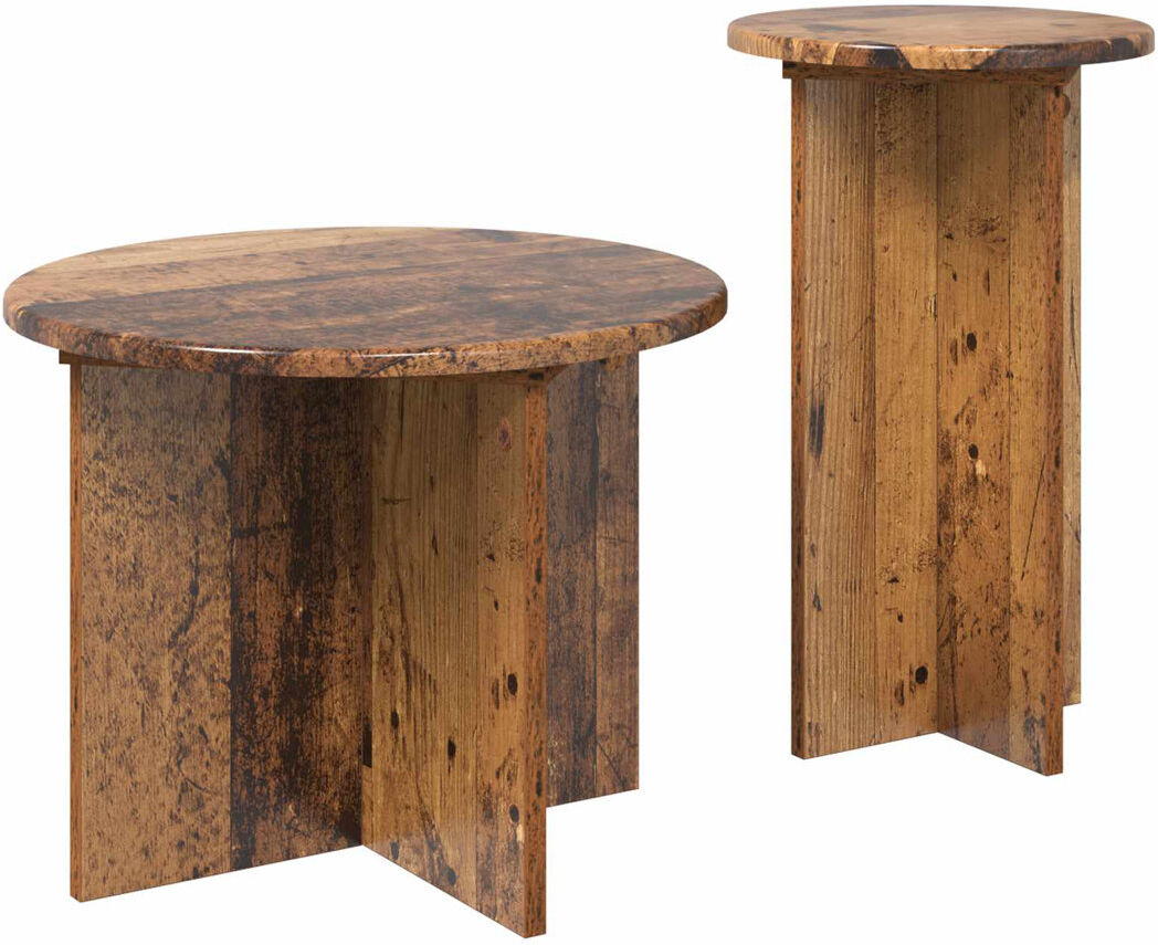 17 Stories Nesting Tables Old Wood 35cm H X 45cm W X 45cm D