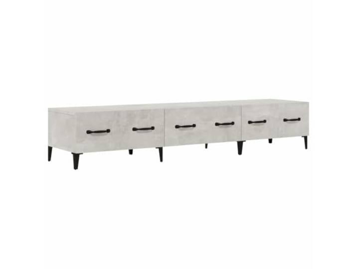 KGFHERENB TV-Schrank Betongrau 150x34,5x30 cm Lowboard mit Schubladen Ideal fürs Schlafzimmer oder Wohnzimmer: Strukturierte Fächer bieten blickdichte Ordnung für Medienträger und Zubehör.