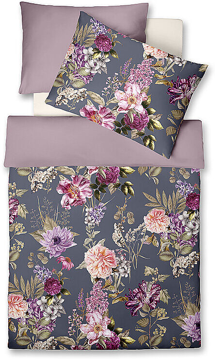 FLEURESSE Satin Bettwäsche 70x90cm/140x200cm BED ART Lilac lila EG