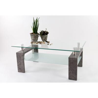 Couchtisch PAROLI, grau (steinoptik), B:100cm H:45cm T:60cm, Tische, Eckige Couchtische Couchtisch Glas-Couchtisch