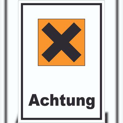 HB-Druck Aufkleber Gefahrensymbol Gesundheitsschädlich Achtung Kreuz A0 (841x1189mm)