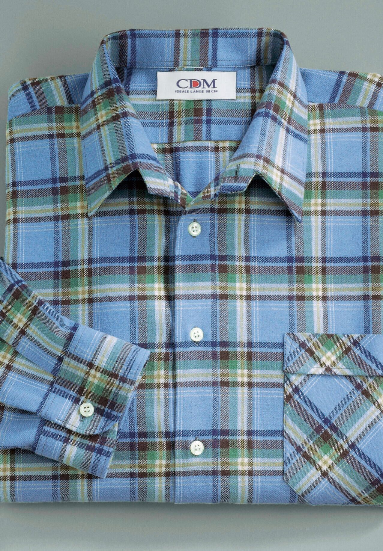 Businesshemd WITT "Schlupf-Hemd Schlupf-Hemd", Herren, Gr. 41/42, N-Gr, blau, kariert, Basic, gerade, Hemden Businesshemd