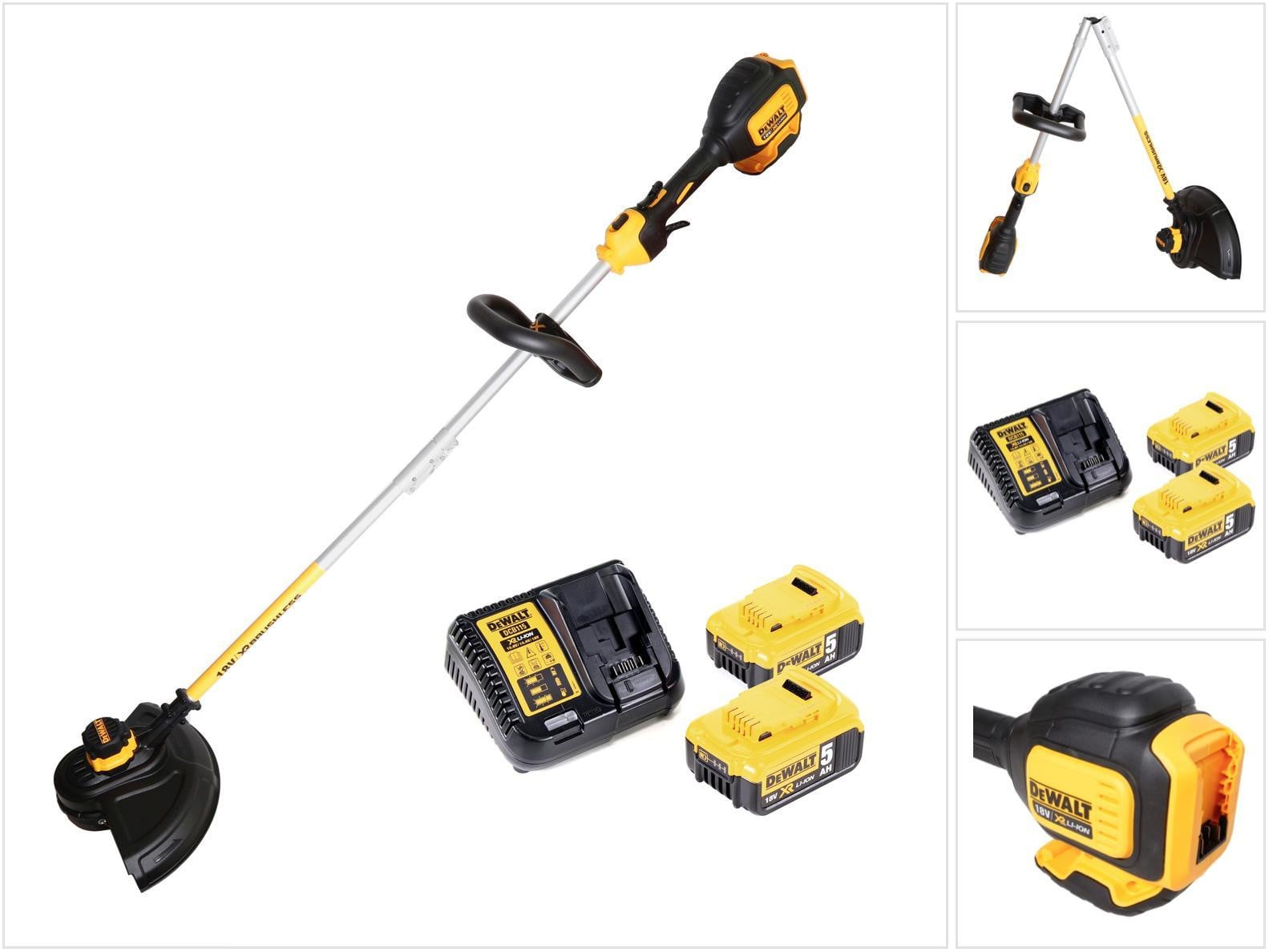 DeWalt DCM 561 PBS accu grastrimmer 18V Brushless met 2x 5.0Ah accu en lader