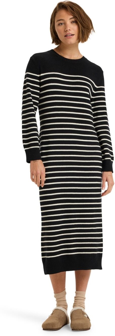 Strickkleid ROXY "Cool Waves", Damen, Gr. S, US-Größen, schwarz-weiß (anthrazit), Obermaterial: 52% Viskose, 28% Polyester, 20% Nylon., Kleider Strickkleid