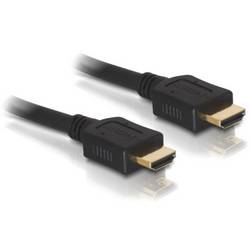 Delock HDMI Anschlusskabel HDMI-A Stecker 3 m Schwarz 84408 Rund, Geschirmt, vergoldete Steckkontakte, verdrillt HDMI-Kabel