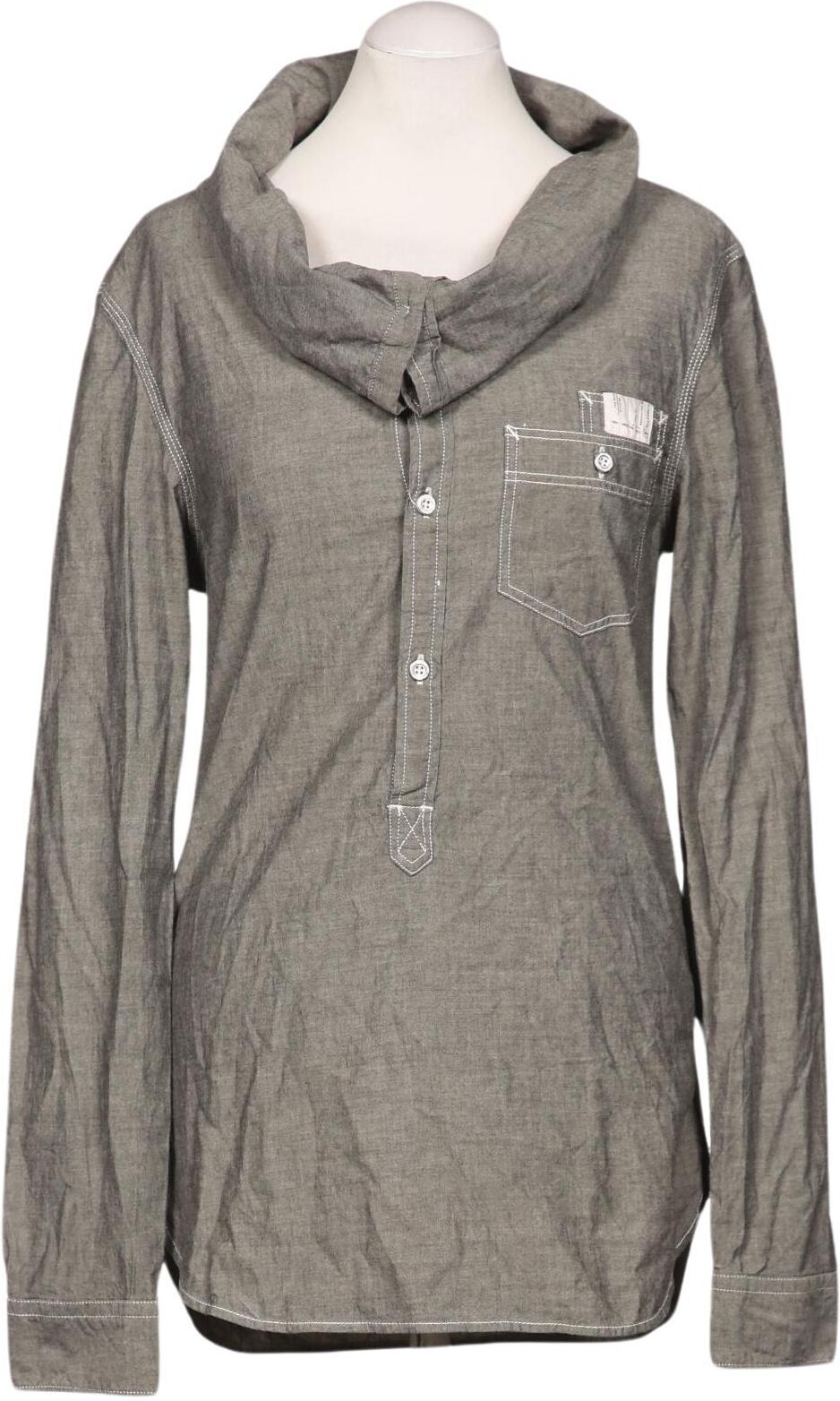 All Saints Damen Bluse, Grau, Gr. S, Baumwolle - Second Hand