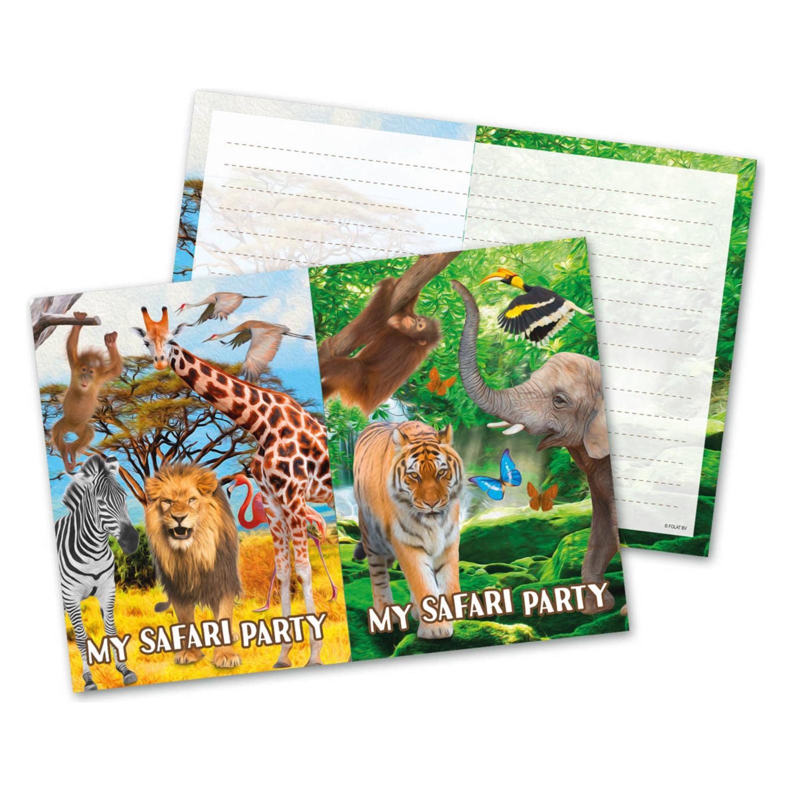Folat Safari Einladungen, 8ST. (8 Stk.) (62010)