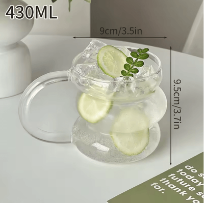 Inspire Picks INS Style 3D Rose Glass Cup Heat Resistant Transparent Coffee And Juice Tumbler s8
