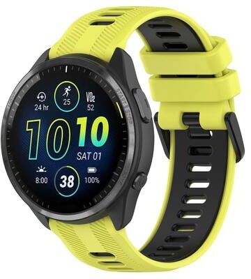 Everyday Crate Garmin Forerunner 965 Silicone Watch Band Two Color Replacement Strap For Garmin Smartwatches lime+black