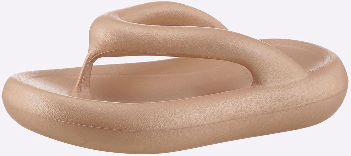 Zehentrenner HEINE, Damen, Gr. 38/39, braun (bronzefarben), Synthetik, Schuhe Zehentrenner bronzefarben 38/39