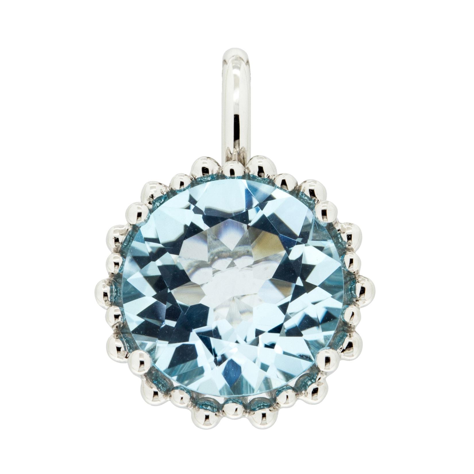 Orolino Anhänger 585 Gold mit Topas blau (beh.) 11,5mm rund