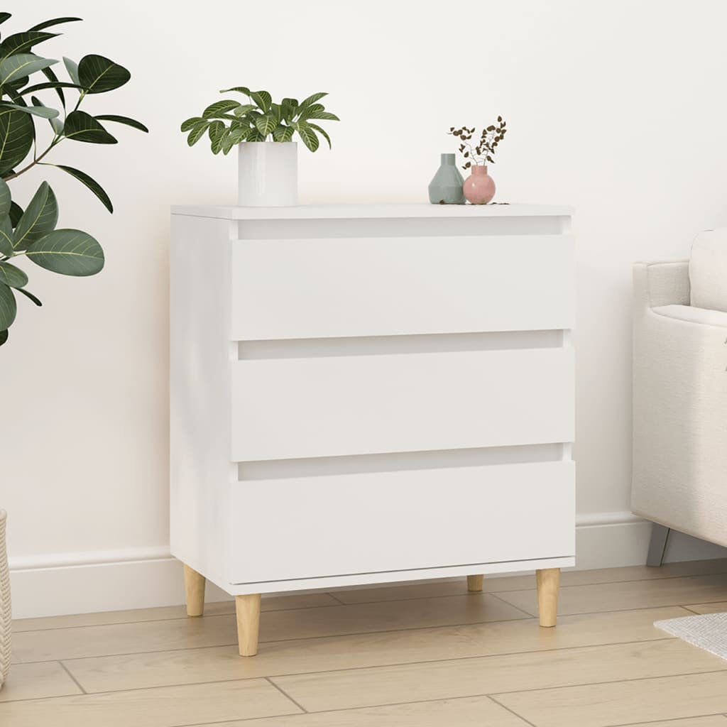 George Oliver Caraban 60cm Sideboard White/Oak 70cm H X 60cm W X 35cm D