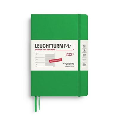 Wochenkalender & Notizbuch Medium (A5) 2027, Spring Leaf, Deutsch