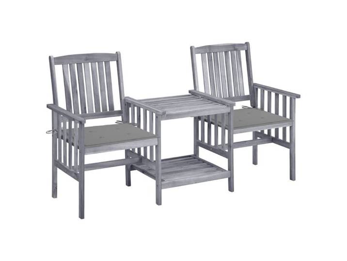 VIDAXL Chaises de jardin+table à thé - 1 Set - et coussins - Acacia solide 159x61x92 cm M10564