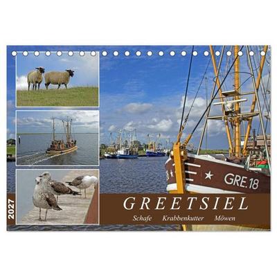 GREETSIEL - Schafe - Krabbenkutter - Möwen (Tischkalender 2027 DIN A5 quer), CALVENDO Monatskalender
