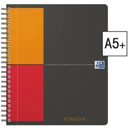 Oxford Business Collegeblock »International Activebook« A5+ kariert, mit Register schwarz