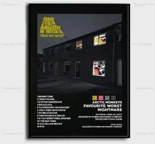 Inspired Finds Arctic Monkeys Album Cover Canvas Poster Wall Art For Room Decor the Car Orange Retro Portrait 15.75x19.69in (no Frame)