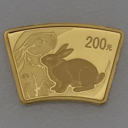 Goldmünze 1/2oz "Hase" 2011 Lunar - Fächerform (China)