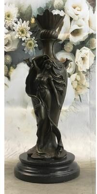 Bronzhaus Signed Art Deco Sexy Woman By Cheret Bronze Sculpture Marble Base Figurine Deal