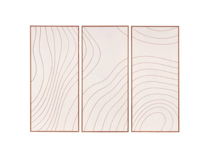 Graviertes braun-beiges Triptychon, 95x70