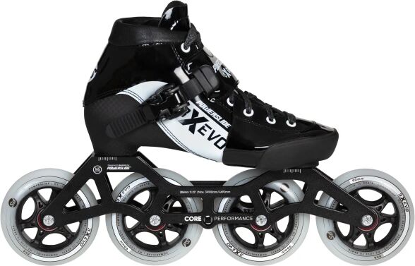 Inline Speed Skates Powerslide 3X Evo Adjustable Kids (Black - 12C-2)  - Black;White - Size: 12C-2 UK