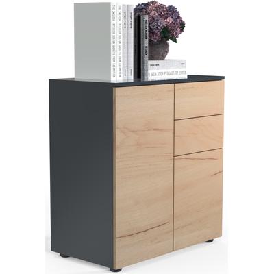 Kommode VCM "Holz Kommode Sideboard Anrichte Dalosa 4 Schublade", braun (anthrazit, honig, eiche), B:70cm T:39cm, Sideboards, Kommode