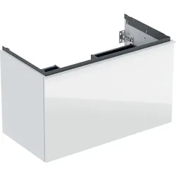 Geberit Acanto Unterschrank für Waschtisch, 90 cm Breite, weiß hochglänzend, mit einer Schublade und Innenschublade