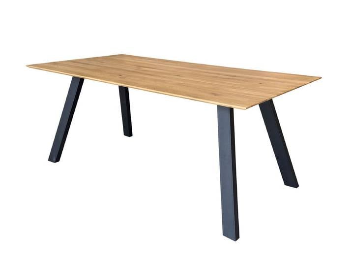 Esstisch 180x90cm 'Konin' Wildeiche massiv & 4-Kant Gestell