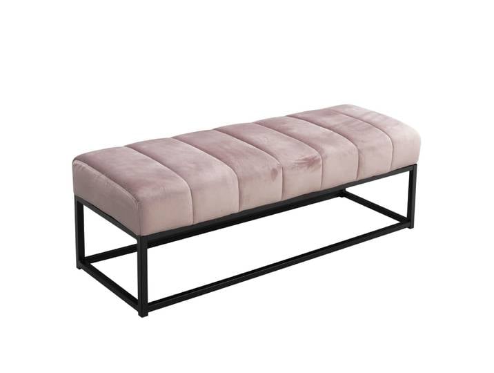 Banc 108 cm en velours, rose