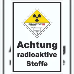 HB-Druck Aufkleber radioaktive Stoffe Radioactive III-GELB A8 (52x74mm)