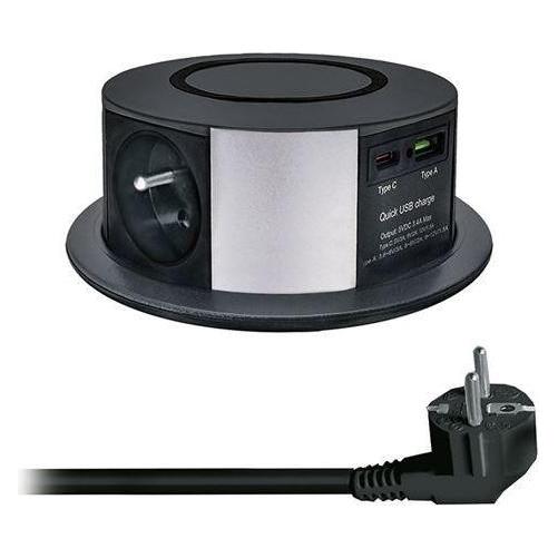 Olight Solight 3z + USB A+C 20W PD, Wireless 10W, výsuvný blok zásuviek, 2m, čierny (2 m) (8592718037710)