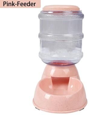 Uplift Treasures Automatic Gravity Pet Feeder And Water Dispenser Set pink feeder